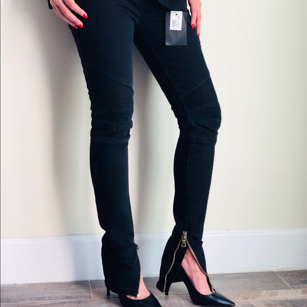 Balmain moto jeans